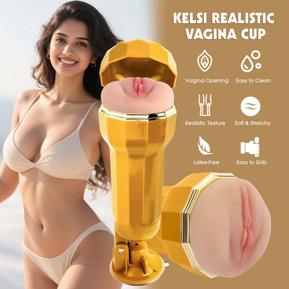 Chisa Kelsi Vibrating Realistic Vagina Cup Default Title Masturbators and Strokers
