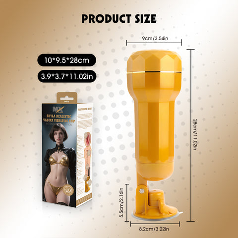 Chisa Shyla Realistic Vibrating Vagina Cup - Masturbators and Strokers