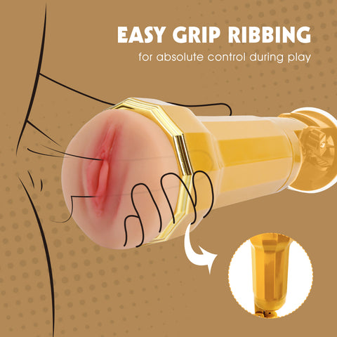 Chisa Jessie Realistic Vibrating Vagina Cup - Masturbators and Strokers