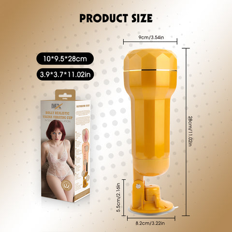 Chisa Holly Realistic Vagina Vibrating Cup - Masturbators and Strokers