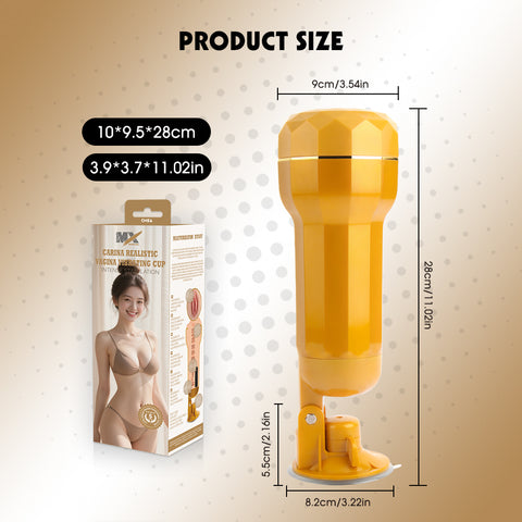 Chisa Carina Realistic Vagina Vibrating Cup - Masturbators and Strokers