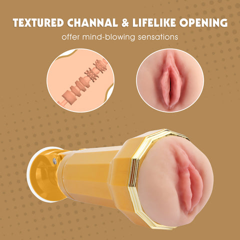Chisa Carina Realistic Vagina Vibrating Cup - Masturbators and Strokers