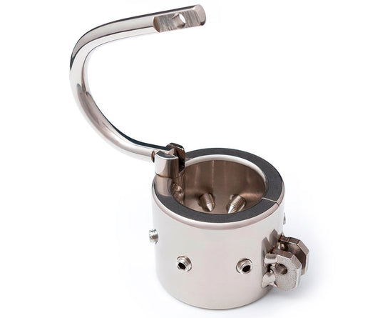 Locking Spiked Ball Splitter - Steel Sex Toys