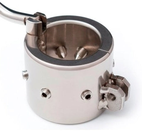 Locking Spiked Ball Splitter - Steel Sex Toys