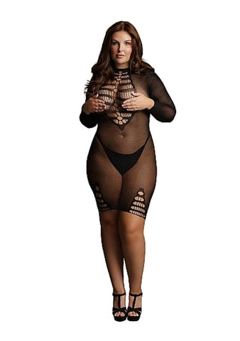 Long Sleeve Fishnet Dress - Bras and Bra Sets