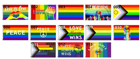 Love & Peace Gay Pride Flag Medium - Party Gifts and Novelties