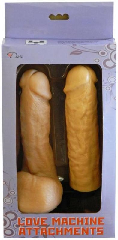 Love Machine Attachment Double Penetrator Double Dong Flesh Realistic Dildos