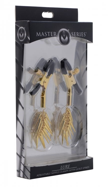 Lure Adjustable Nipple Clamps With Gold Spikes - Nipple and Clit Clamps