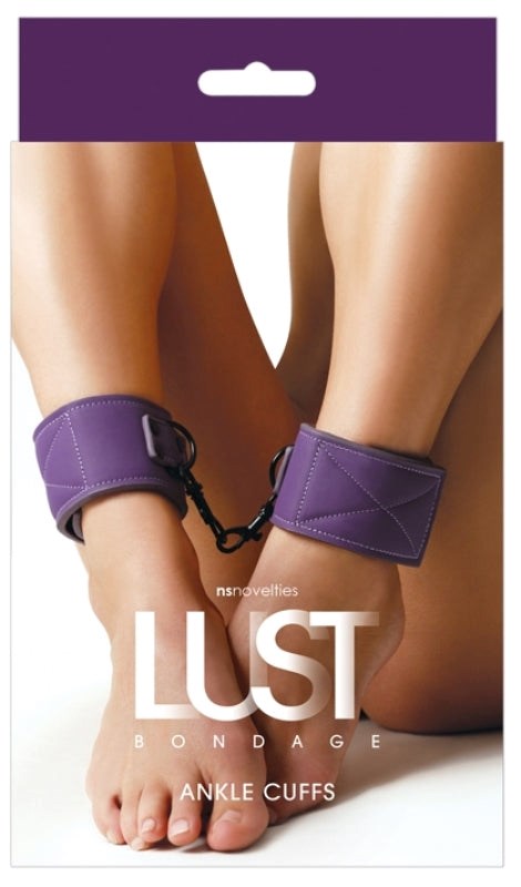 NS Novelties Lust Bondage Ankle Cuff Purple Collars And Cuffs