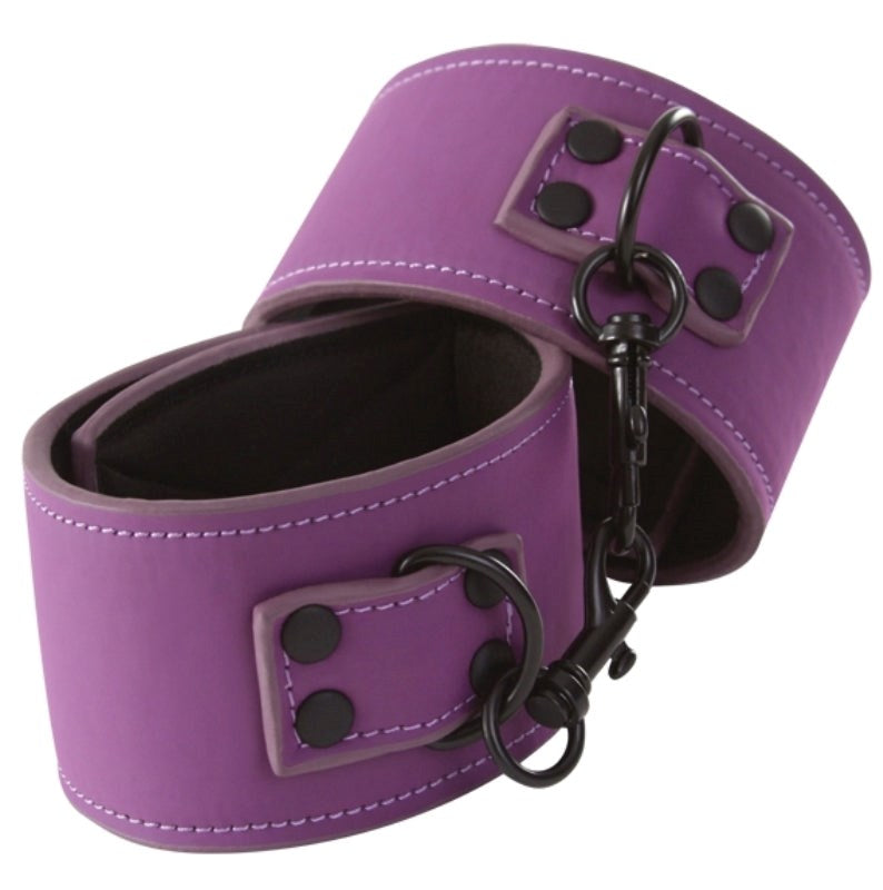 NS Novelties Lust Bondage Wrist Cuff Purple Collars And Cuffs