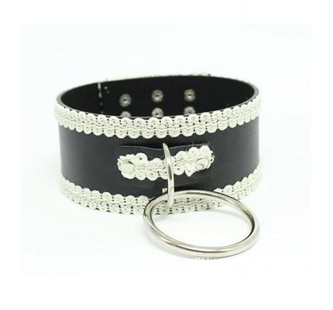 Lustful Studded and Laced Collar Heavy - Collars and Leads
