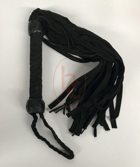 Madames Suede Flogger With Wrist Loop - Whips And Crops