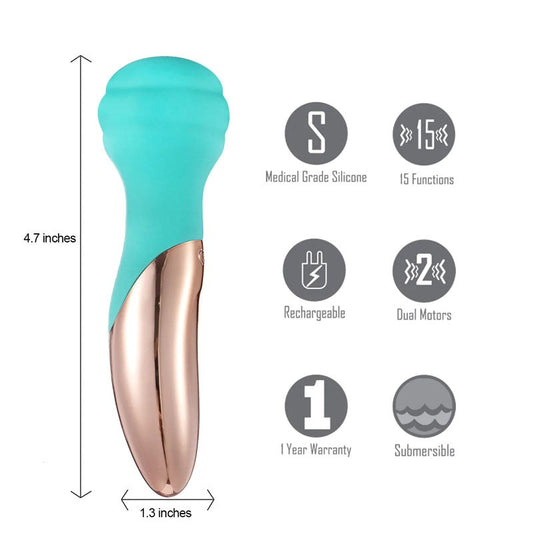 Maia Kali Mini Wand - Dual Motors, 15 Functions, Waterproof for On-the-Go Ecstasy - Body Wands