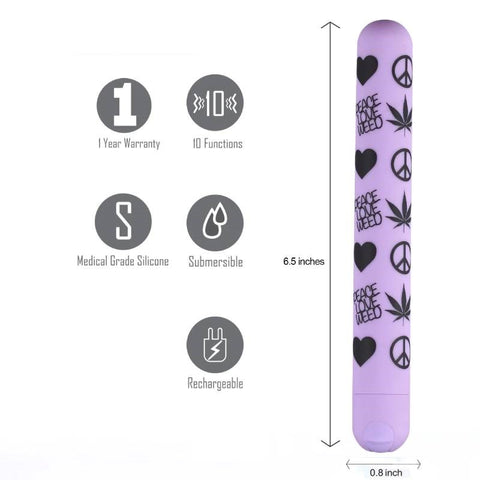 Maia Unity XL Peace Print - Waterproof Bullet Vibrator with 10 Functions - Bullet Vibrators