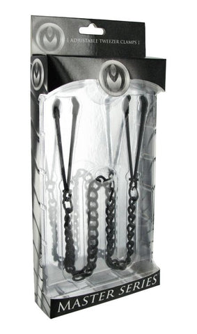 Masters Series Reign Noir Tweezer Style Nipple Vice Black - Breast and Nipple Toys