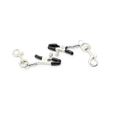 Metal Nipple Clamp With Leash Clips - Breast and Nipple Toys