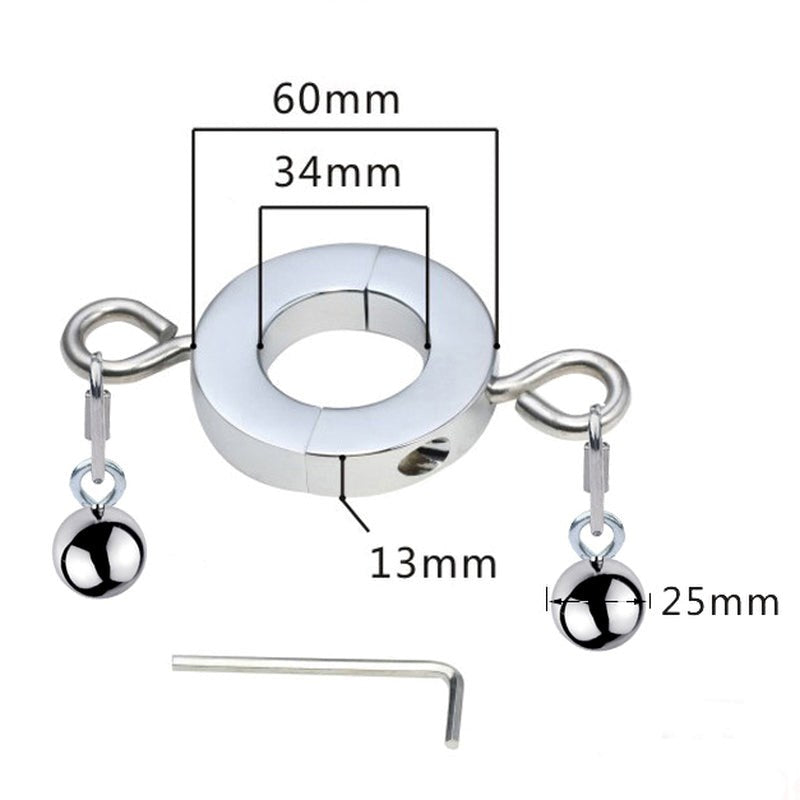 Metallic Testicle Stretcher Weights - 2 Balls Ball and Cock Toys