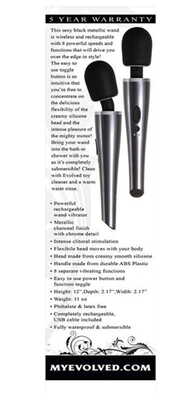 Evolved Mighty Metallic Pleasure Wand - 5-Year Warranty - Body Wands