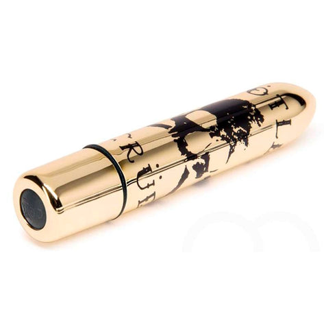 Motley Crue Classic Skull 10 Function Bullet Vibrator Gold - Personal Massagers