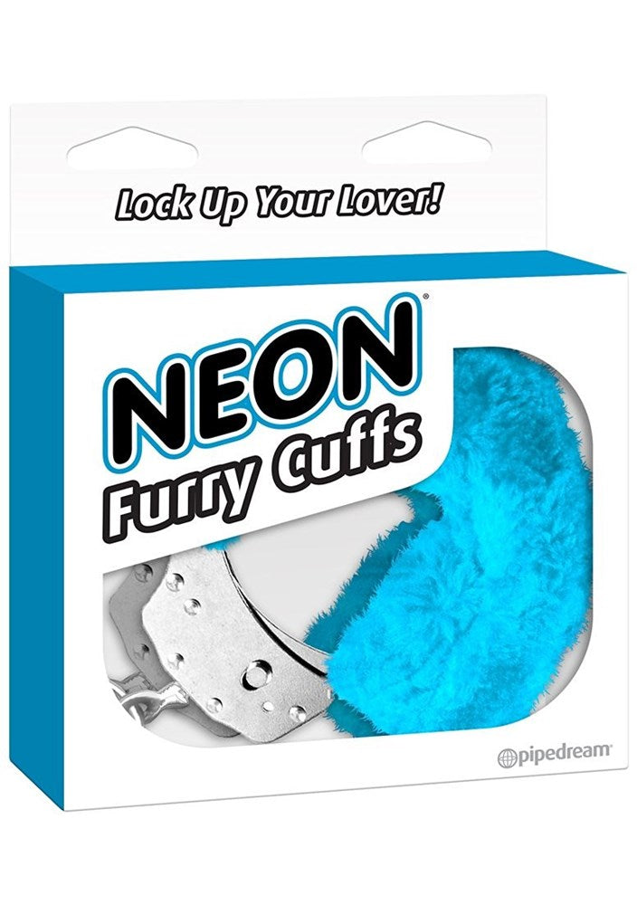 Neon Furry Cuffs Blue Cuffs and Restraints