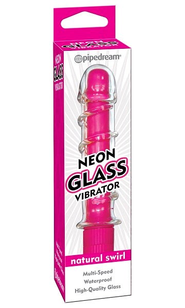 Neon Glass Vibrator Twirl Glass Sex Toys