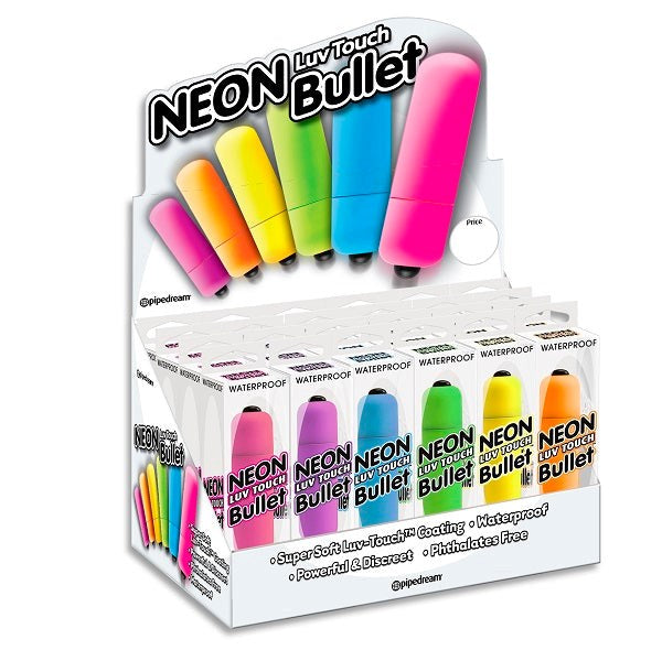 Pipedream Neon Luv Touch Vibrating Bullet Massager Set Waterproof Vibrators