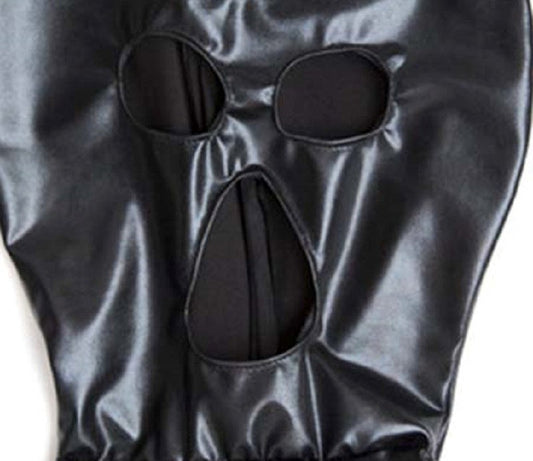 Open Mouth & Eyes PVC Bondage Hood - Bondage Hoods