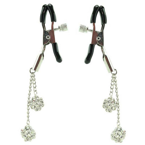 Ornament Adjustable Nipple Clamps With Jewel Accents - Nipple and Clit Clamps