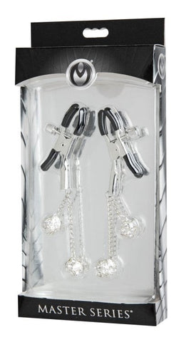 Ornament Adjustable Nipple Clamps With Jewel Accents - Nipple and Clit Clamps