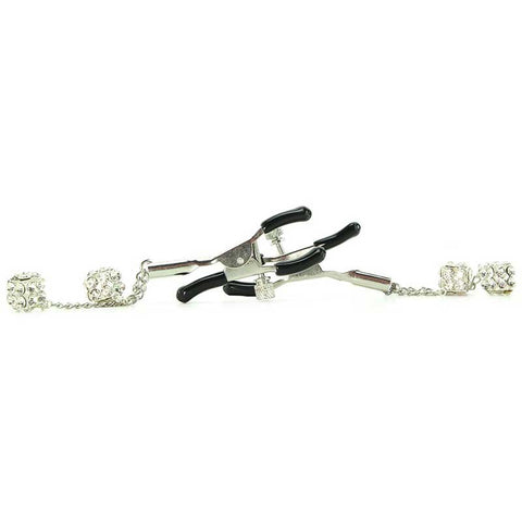 Ornament Adjustable Nipple Clamps With Jewel Accents - Nipple and Clit Clamps