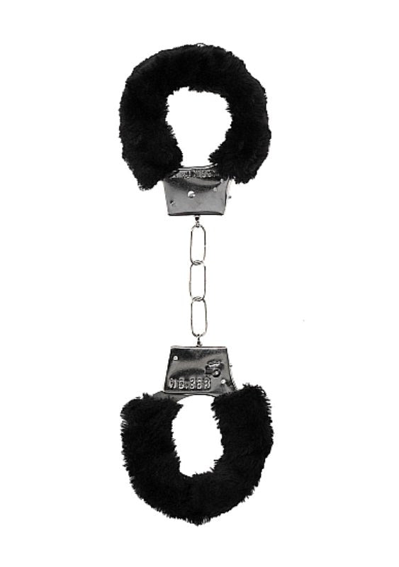 Black and White Beginners Furry Wrist Cuffs by Ouch Collars And Cuffs