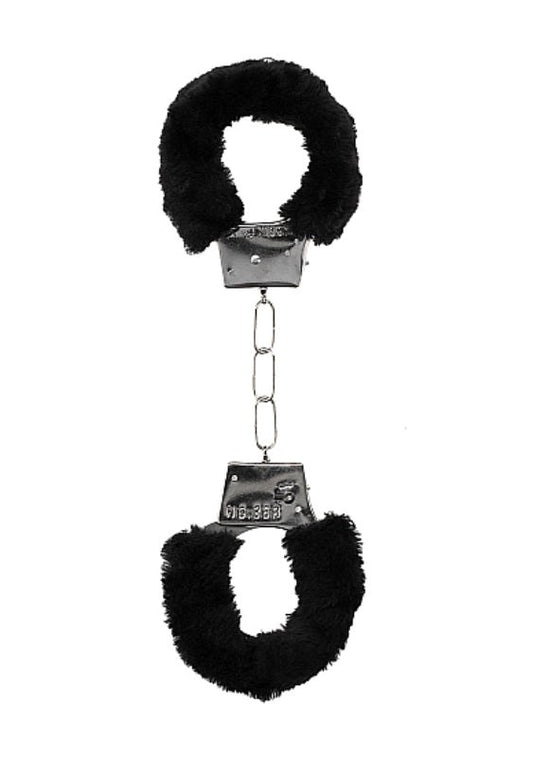 Lightweight Fur-Lined Steel Cuffs with Easy Release Button - Cuffs and Restraints
