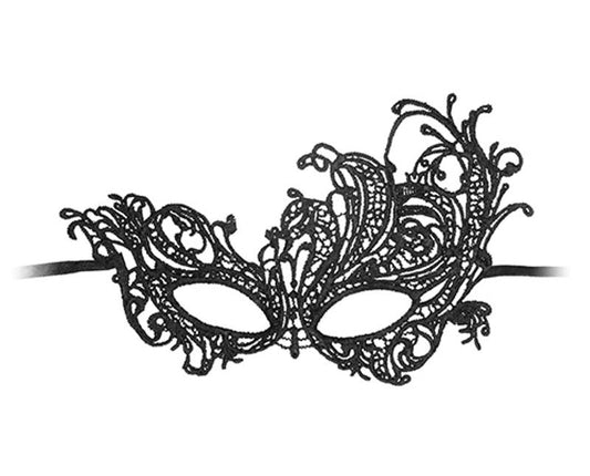 Ouch Black and White Lace Eye Mask Royal - Fancy Dress Ups