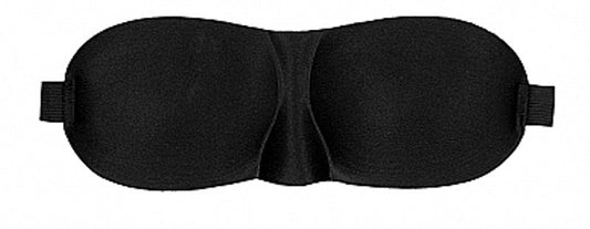 Ouch Black and White Satin Curvy Eye Mask - Masks And Blindfolds