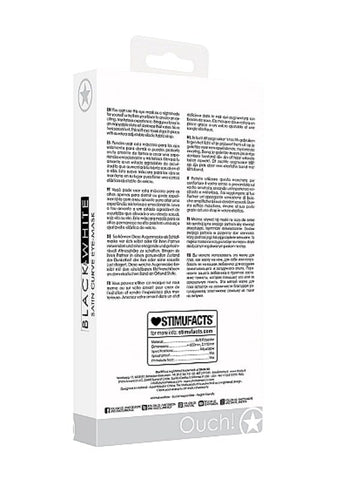 Ouch Black and White Satin Curvy Eye Mask - Masks And Blindfolds