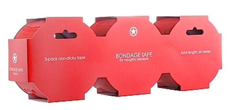 Ouch Bondage Tape 3 Pack Red Cuffs and Restraints