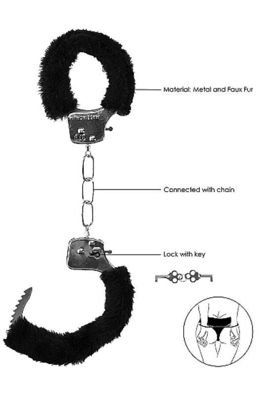 OUCH! BW Beginner's Furry Hand Cuffs Cuffs and Restraints