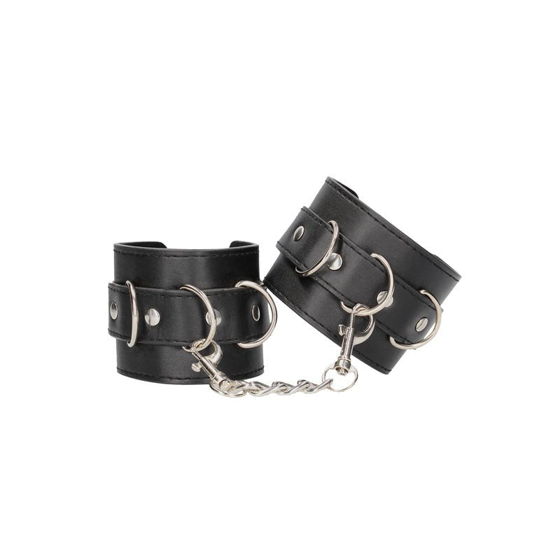 OUCH! BW Bonded Leather Hand or Ankle Cuffs Collars And Cuffs