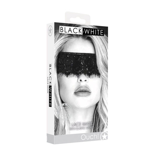 OUCH! BW Lace Mask With Elastic Straps - Masks And Blindfolds