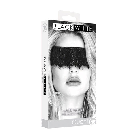 OUCH! BW Lace Mask With Elastic Straps - Masks And Blindfolds