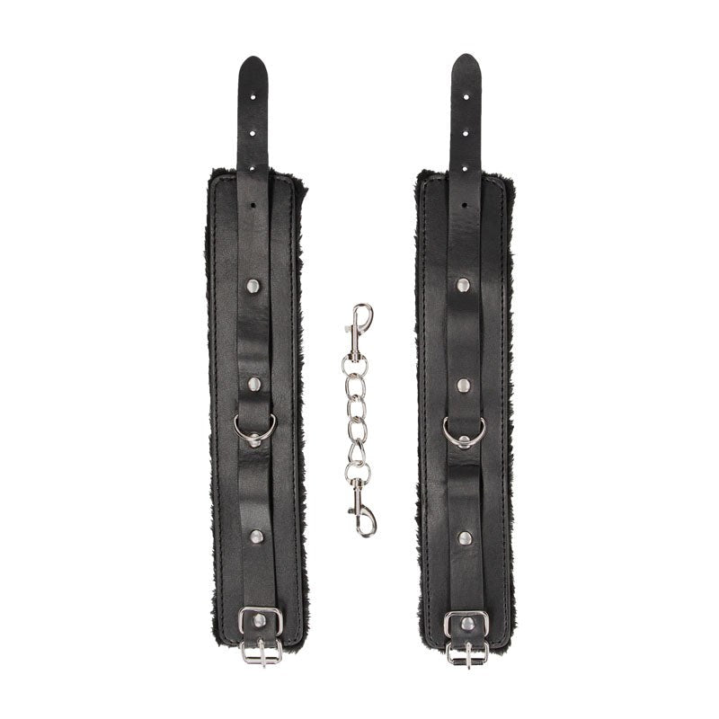 OUCH! BW Plush Bonded Leather Ankle Cuffs Cuffs and Restraints