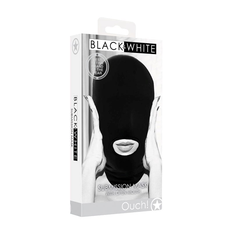 OUCH! BW Submission Mask With Open Mouth Masks And Blindfolds