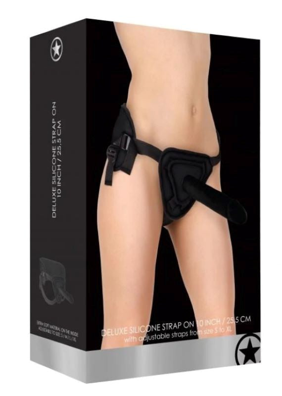 Ouch! Deluxe Silicone Strap-On 10 inch Strap On Sextoys