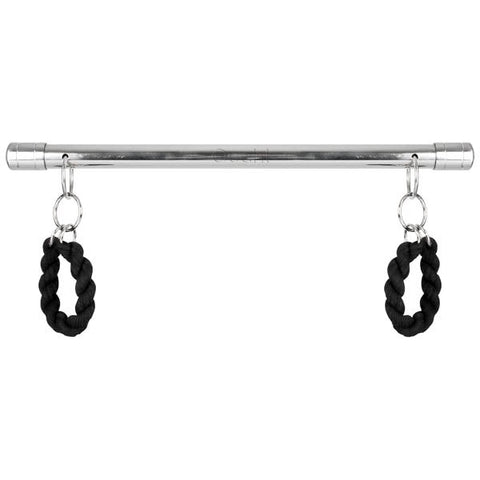 OUCH! Deluxe Chrome-Plated Steel Suspension Bar with 2 Cuffs - Spreaders and Hangers