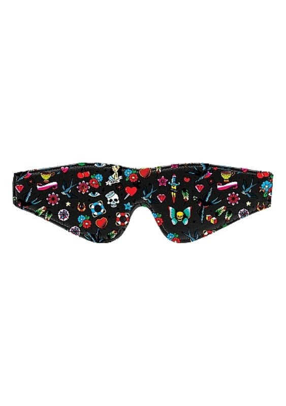 OUCH! Printed Fetish Play Eye Mask - Old School Masks And Blindfolds