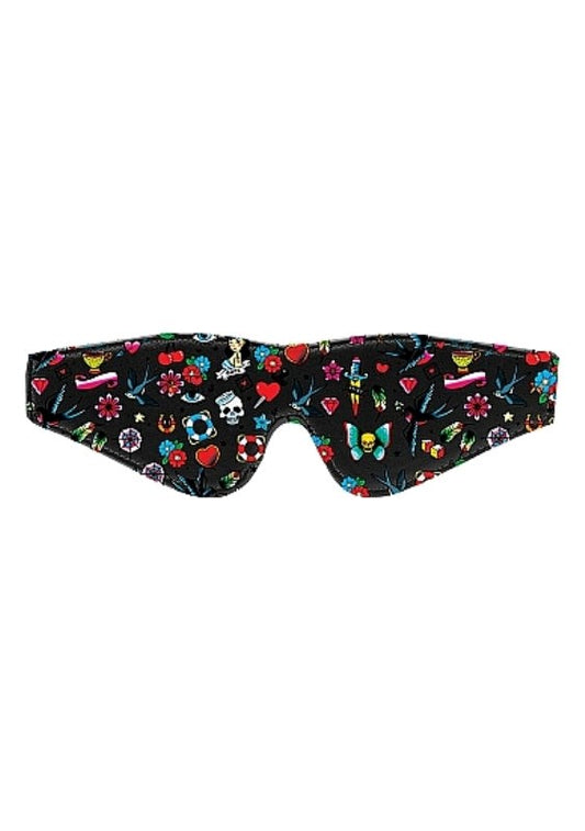 Ouch Printed Eye Mask - Tattoo-Inspired Sleep Accessory - Masks And Blindfolds