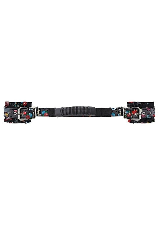 OUCH! Printed Handcuffs with Handle - Old School - Cuffs and Restraints