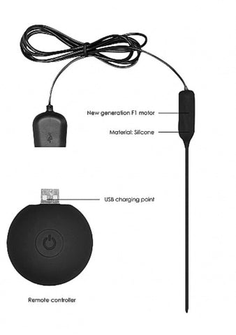 Ouch! Silicone Rechargeable Vibrating Plug with Remote Control - Penis Plugs