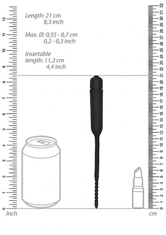 Ouch! Silicone Vibrating Bullet Plug with Beaded Tip - Penis Plugs