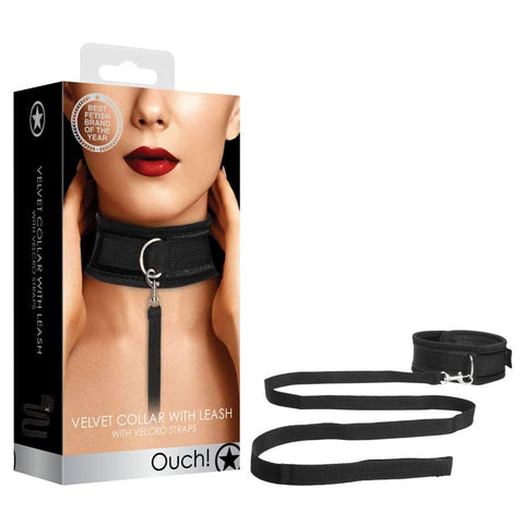 OUCH! Velvet & Velcro Adjustable Collar - Collars and Leads